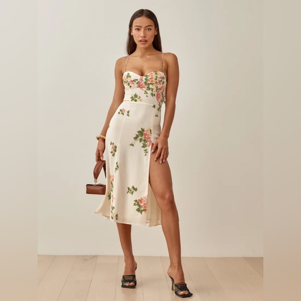 Reformation Juliette Dress High Slit Sundress in Marcona